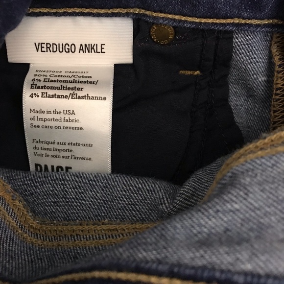 Paige Verdugo Ankle Skinny Jeans Raw Hem Orson B7 - Picture 7 of 8